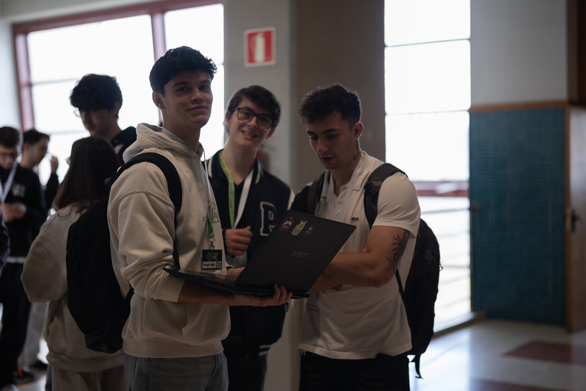 Attendees networking during the event